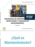 PROGRAMAS DE MANTENIMIENTO, INSPECCIONES Y CHEQUEOS DE MANTENIMIENTO