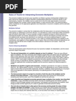 Economic Multipliers - Rules of Thumb