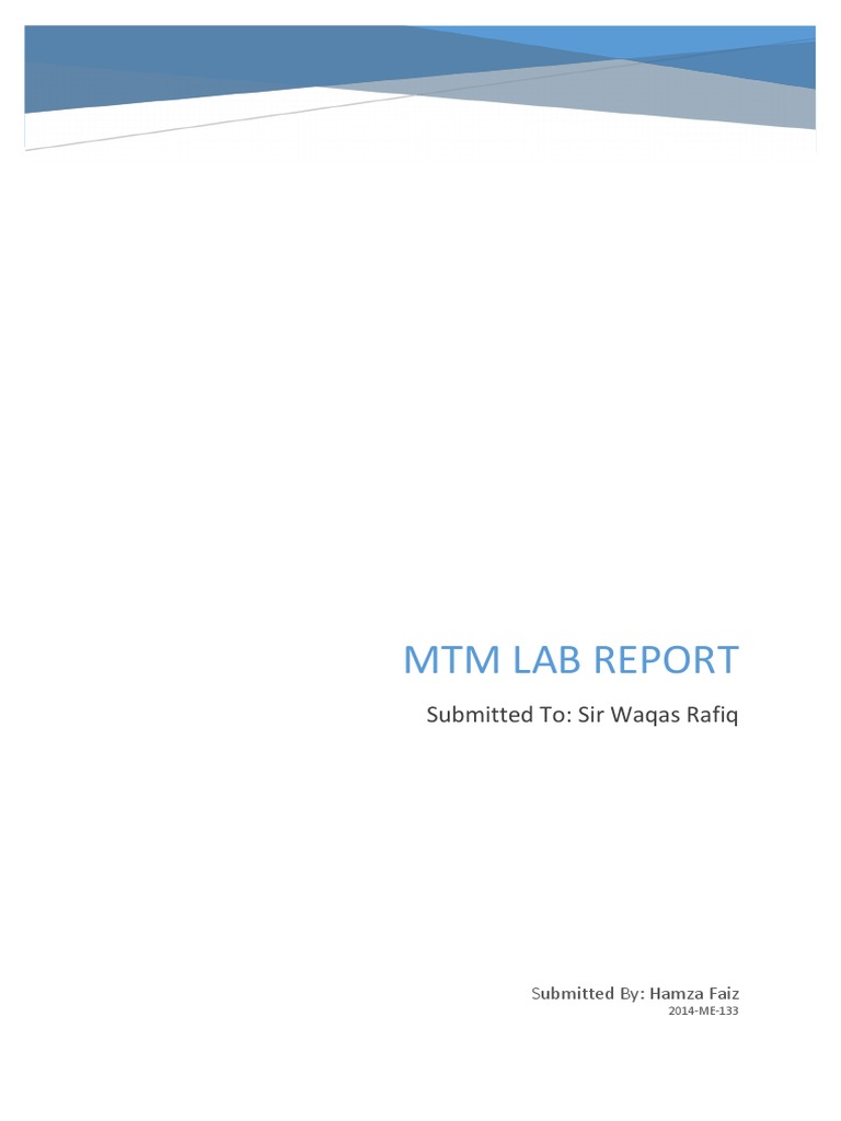 MTM Lab Report | PDF | Grinding (Abrasive Cutting) | Machining