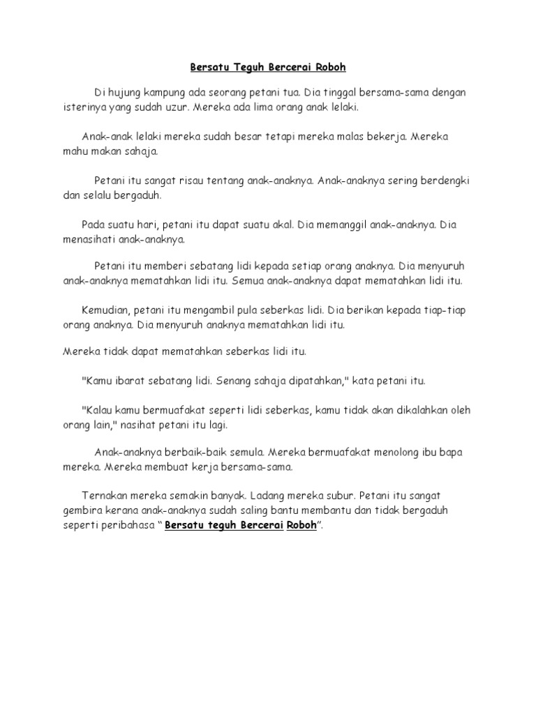 Bersatu Teguh Bercerai Roboh Pdf