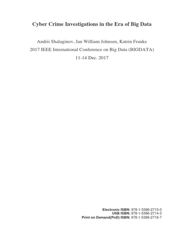 Big Data in Cyber Crime Investigations | PDF | Cybercrime | Big Data