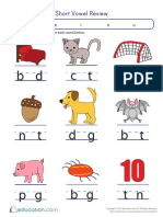 Fill in Short Vowel PDF