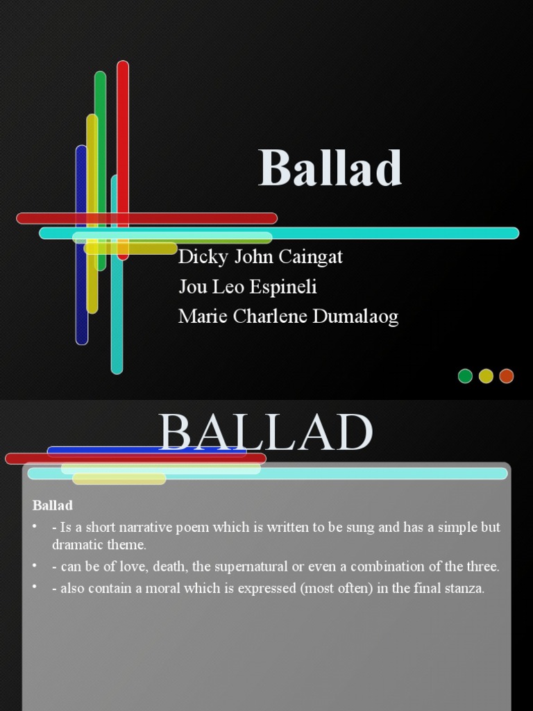 Understanding Ballads: Types and Artists | PDF