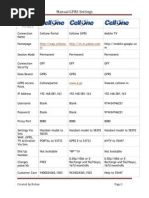 Manual GPRS Settings