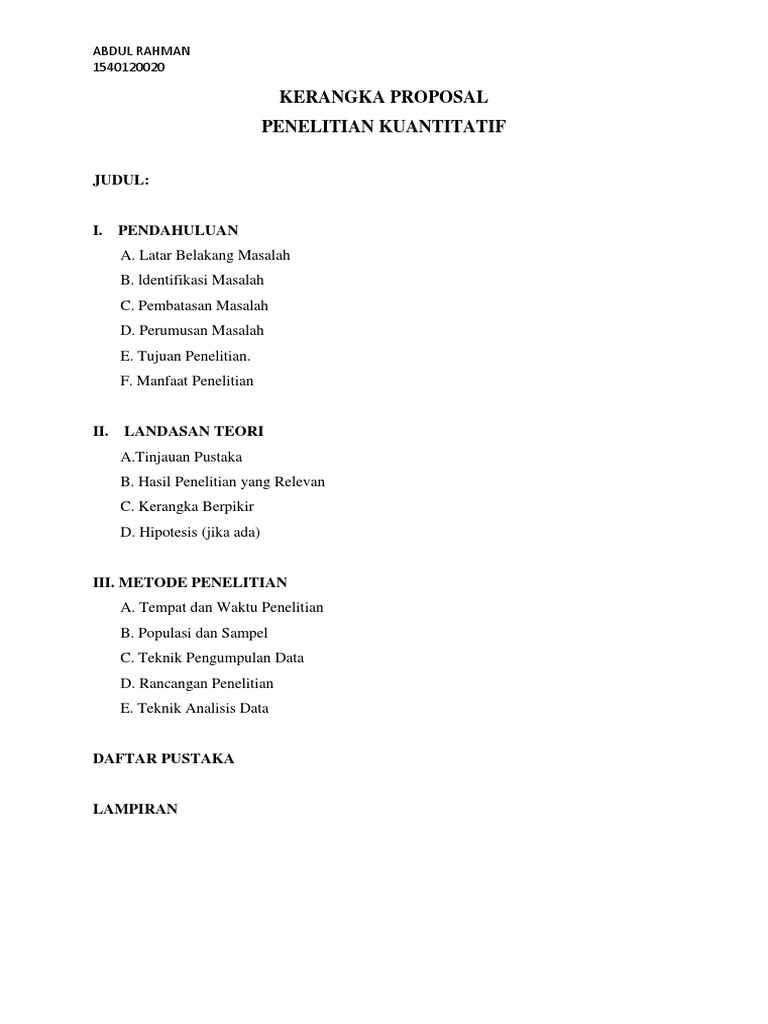 Kerangka Proposal Skripsi