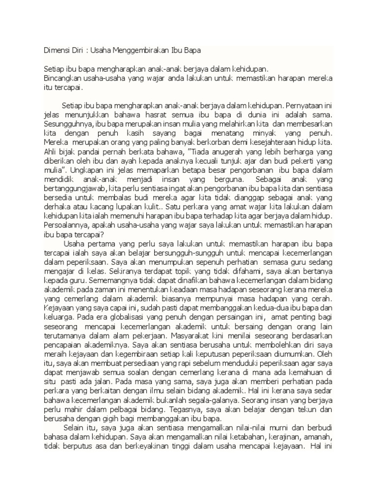 Karangan Dimensi Diri Pdf