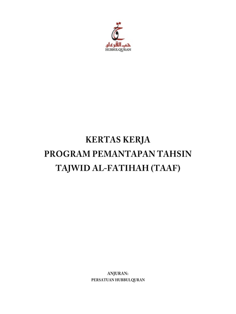 Kertas Kerja Program Tahsin Al-Fatihah | PDF