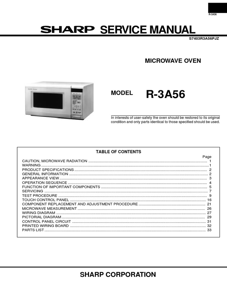 Sharp Carousel Microwave Spare Parts Reviewmotors.co