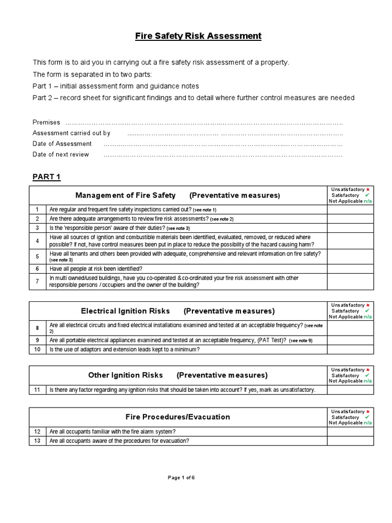 Fire Safety Risk Assessment PDF Fire Safety Safety