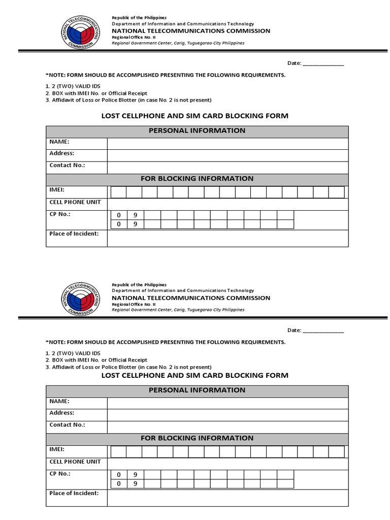 NTC Blocking form | Mobile Phones | Mobile Technology