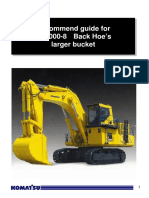 Recommend Guide For PC2000-8 Back Hoe's Larger Bucket