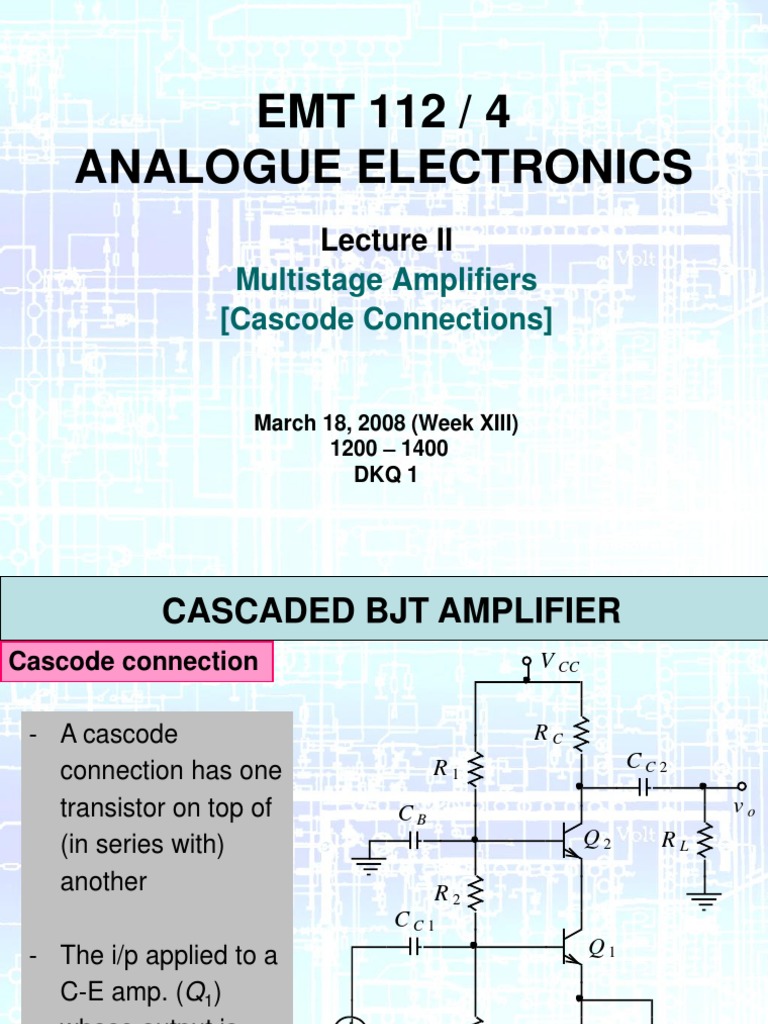 Cascode Connection in Multistage Amplifiers | PDF | Amplifier ...