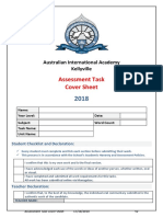 2018 Assessment Task Cover Sheet 1