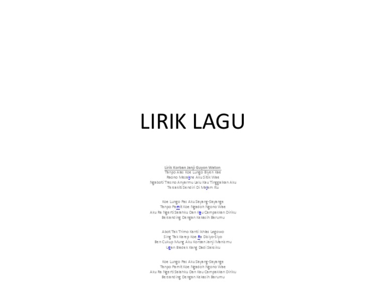 Lirik Lagu Pptx