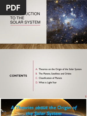 Theories Of Origin Of The Solar Systempptx Sun Solar System