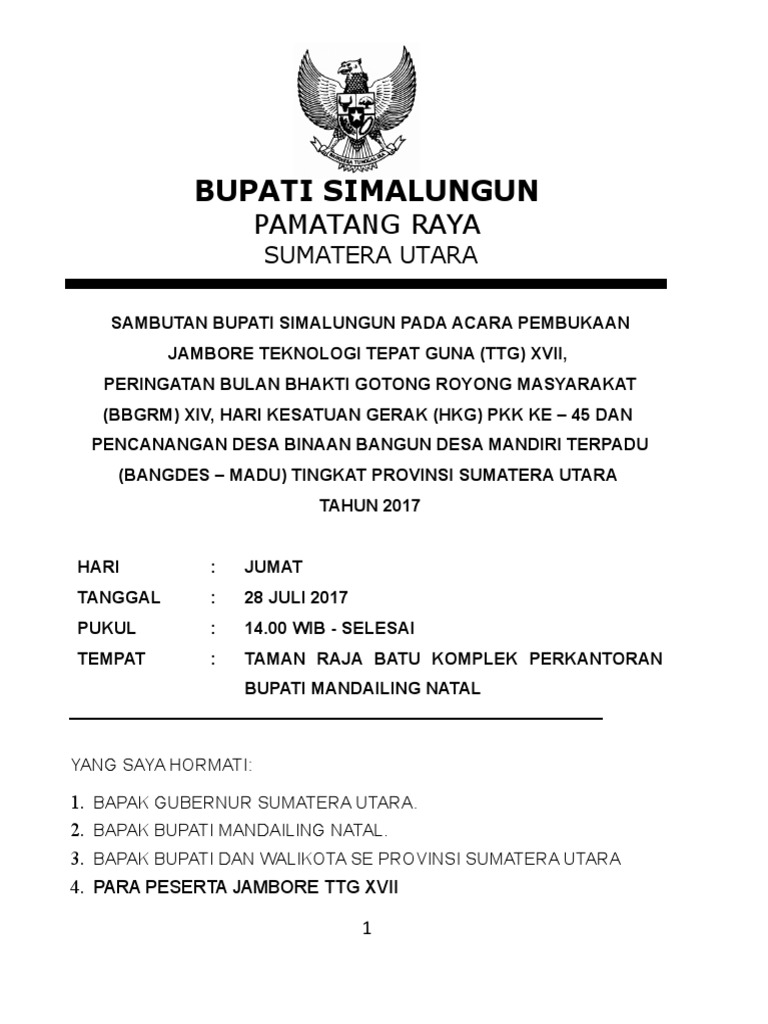 Contoh Kata Sambutan Acara 4 Bulanan