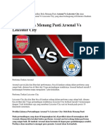 Prediksi Bola Menang Pasti Arsenal Vs Leicester City