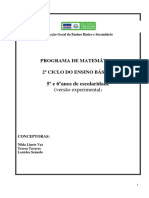 Programa de Matemática do 2o Ciclo do Ensino Básico