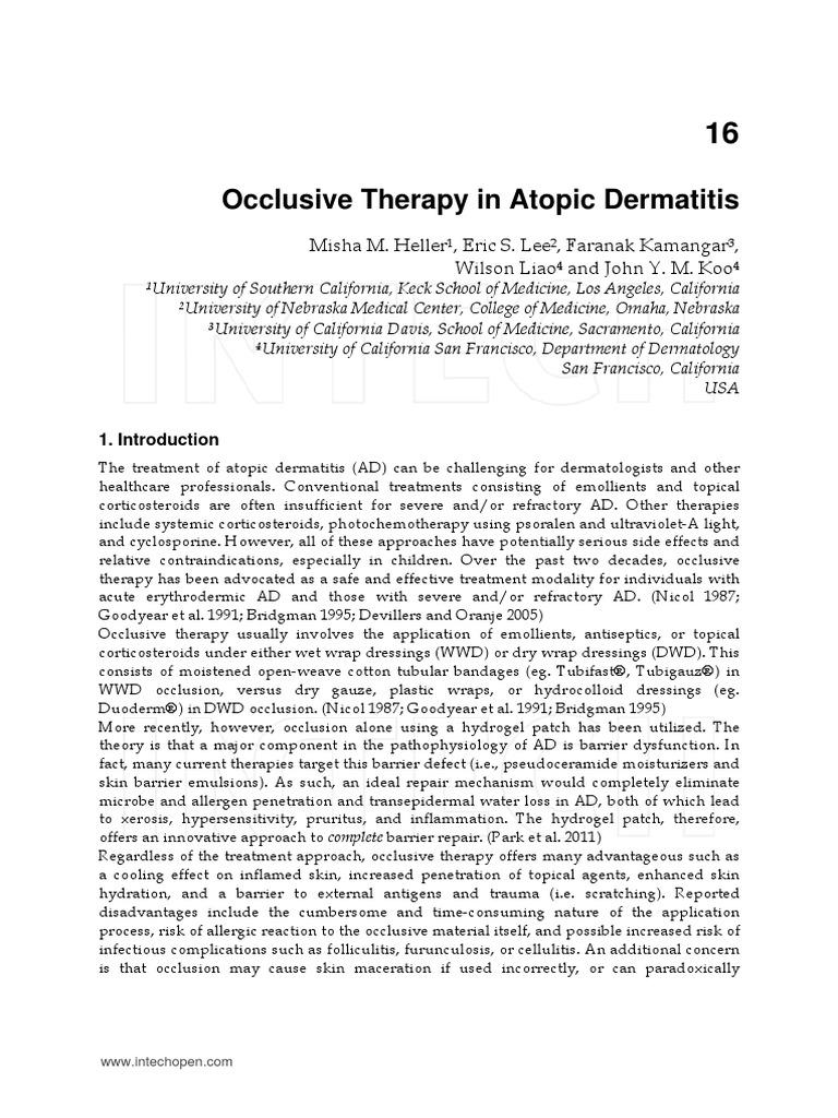 Occlusive Clothing PDF Dermatitis Topical Medication