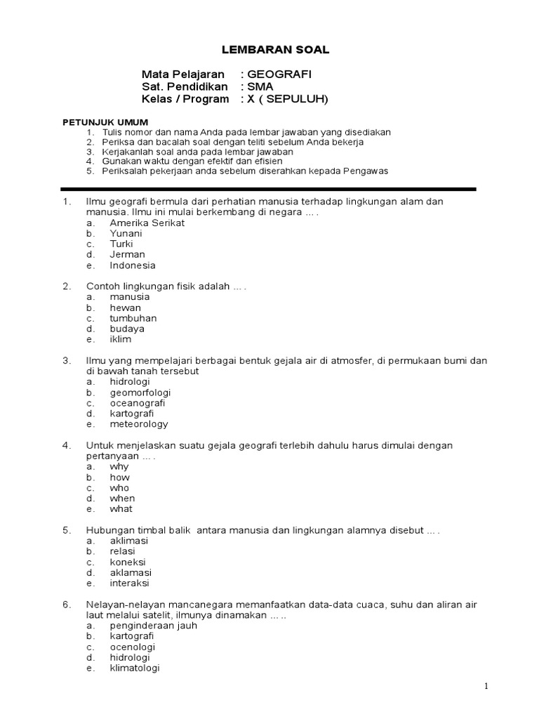 soal geografi x_6