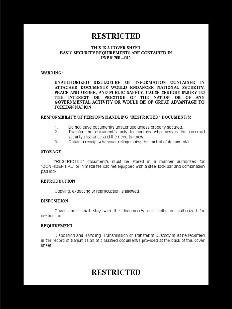 Cover Sheet Restricted PDF