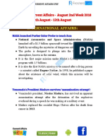 August 2018 2nd Week Current Affairs Update PDF