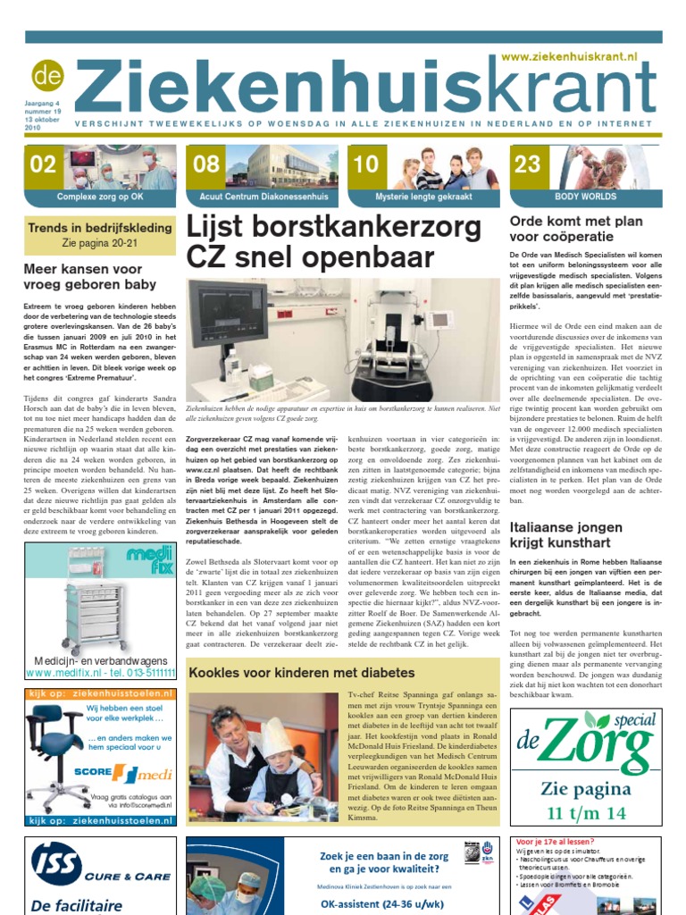 Ziekenhuiskrant, 13 Oktober 2010 | PDF