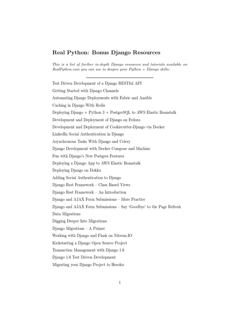 Essential Django Resources on Real Python | PDF