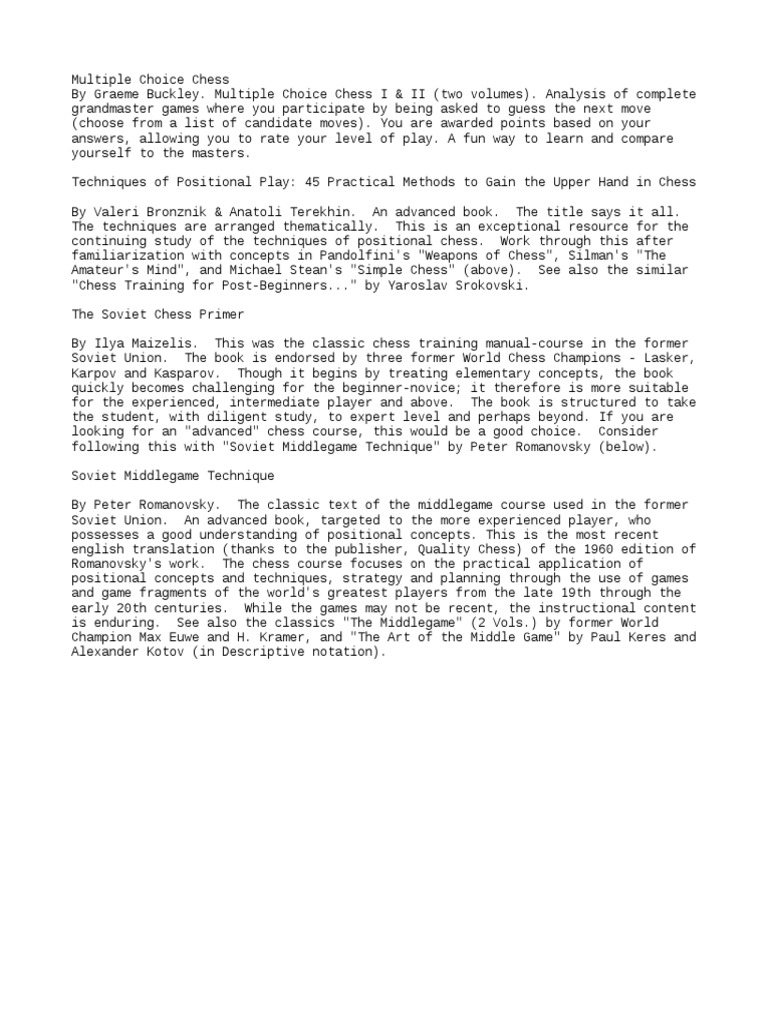 Soviet Chess Training Resources PDF