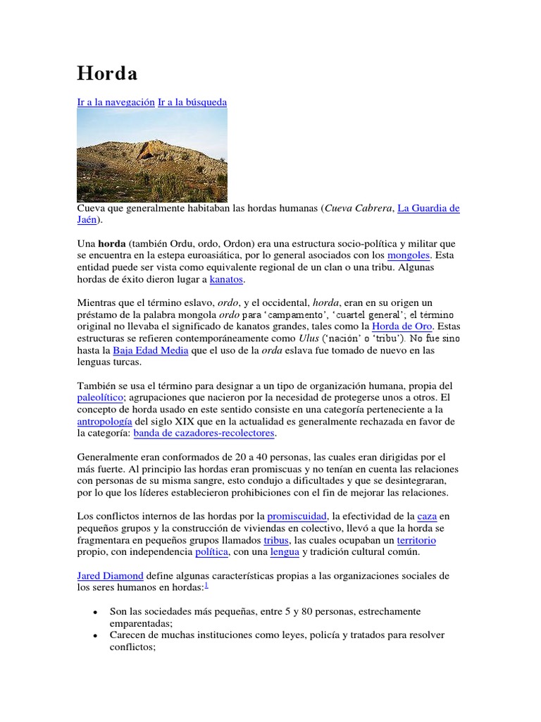 Definición y características de hordas | PDF