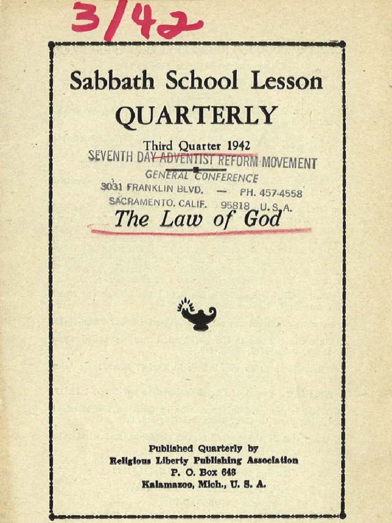 Quarterly Sabbath School PDF John The Baptist Christianity
