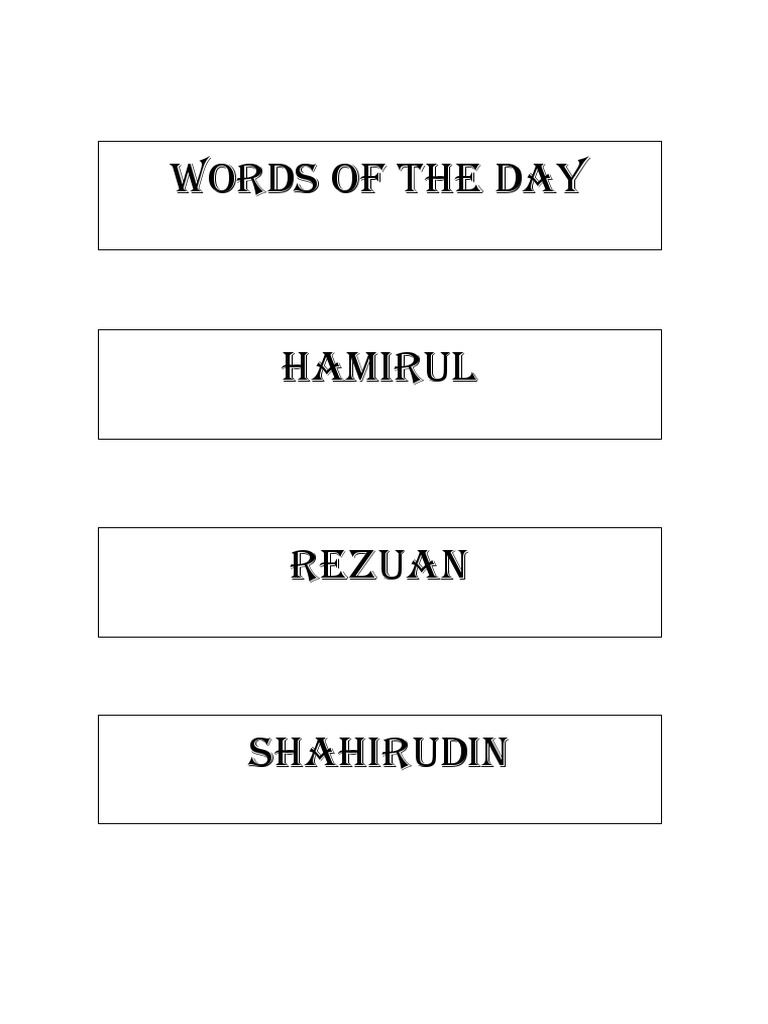 Words of The Day | PDF