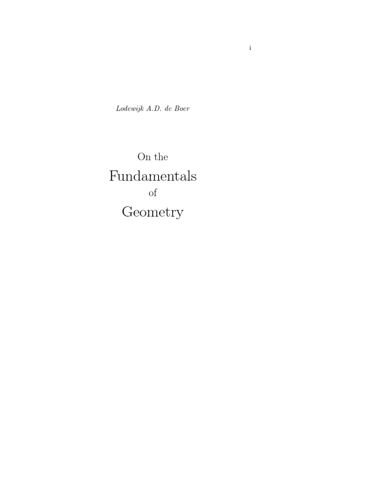 On The Fundamentals of Geometry | PDF | Projective Geometry | Vector Space