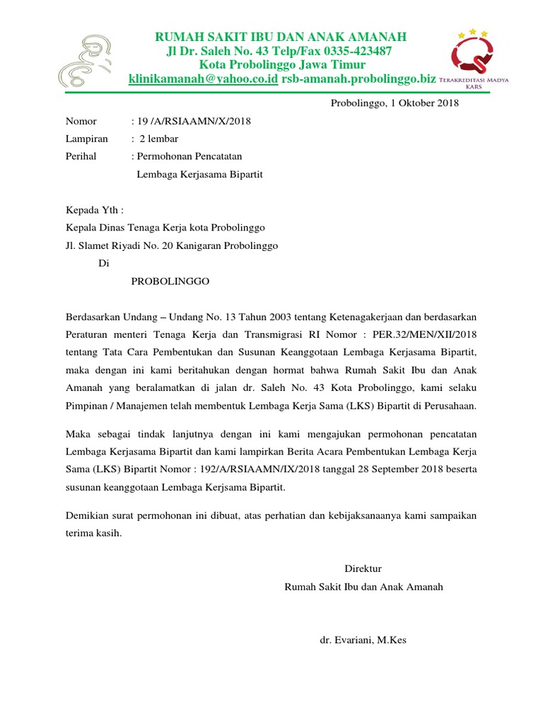 Contoh Surat Bipartit Contoh Soal