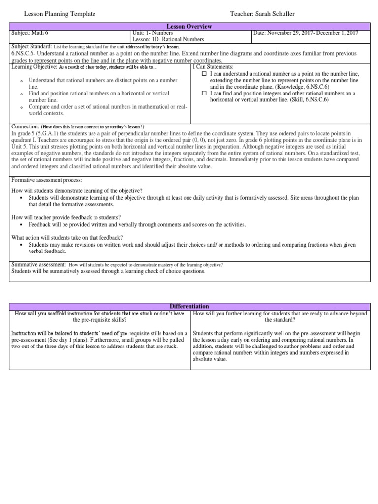 Udl Lesson For Sarah Schuller | PDF | Educational Assessment | Fraction ...
