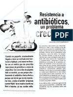 Resistencia a antibióticos, un problema creciente.