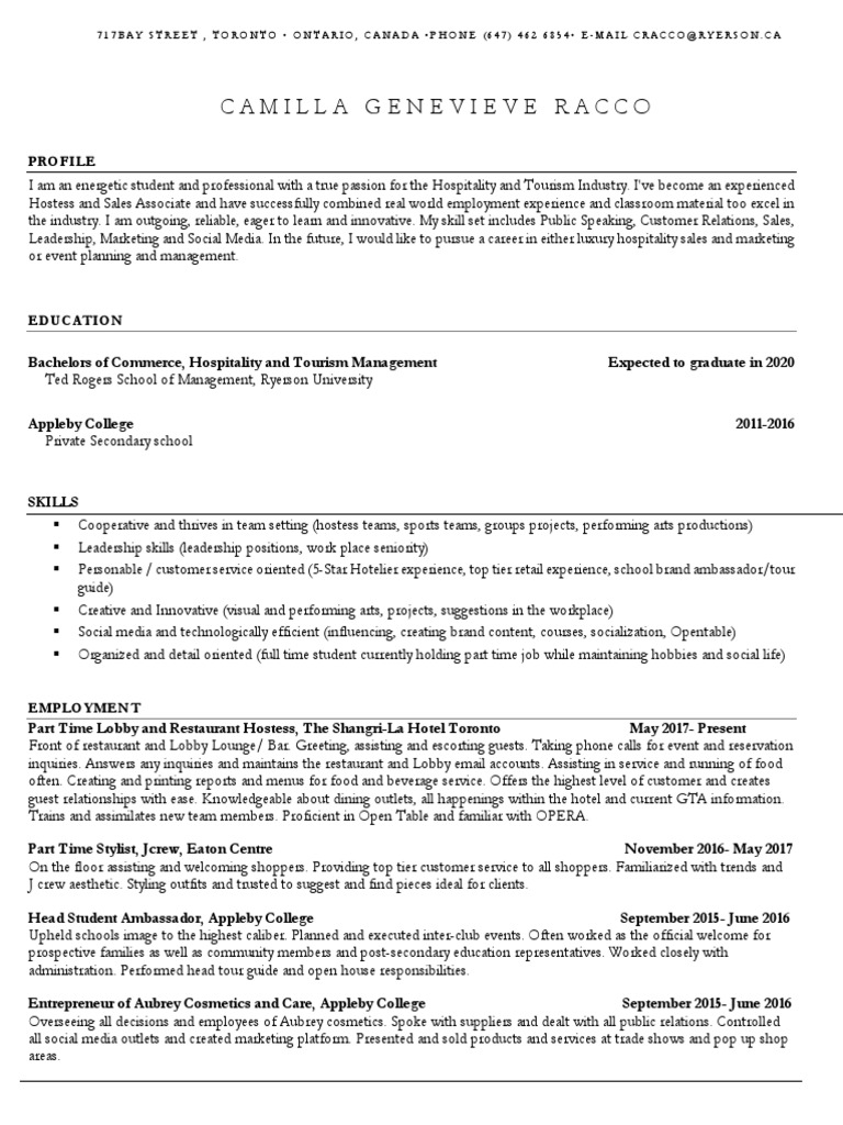 Resume-Camilla-Racco 2018 | PDF | Career & Growth | Social Science