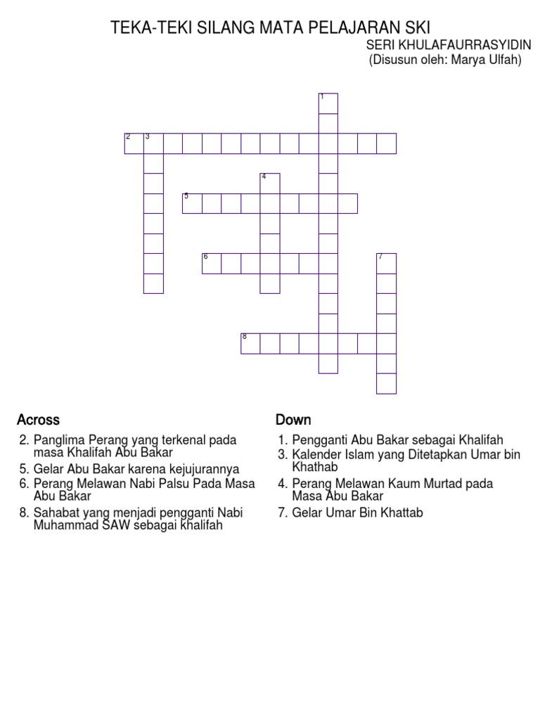 135580509 Teka Teki Silang Mata Pelajaran Ski Pdf