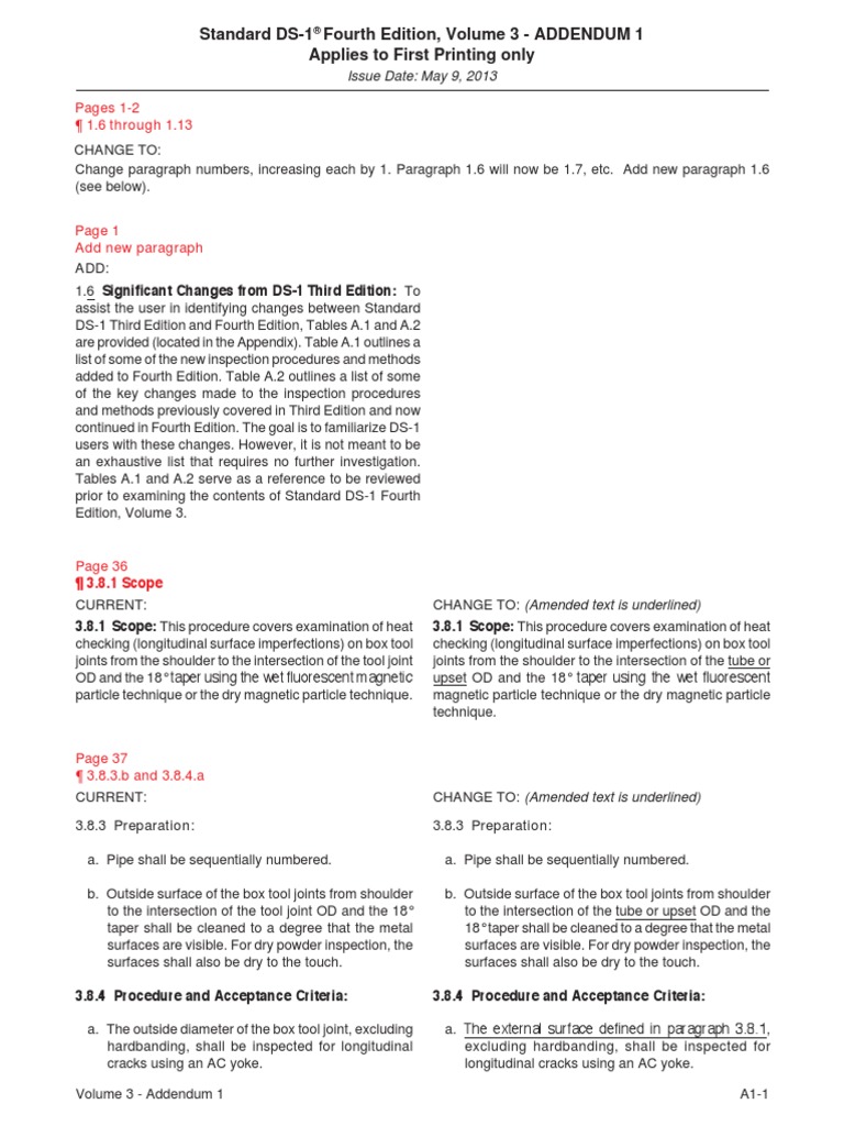 DS-1 4th Ed - Volume 3 - Addendums 1 To 6 | PDF | Pipe (Fluid ...