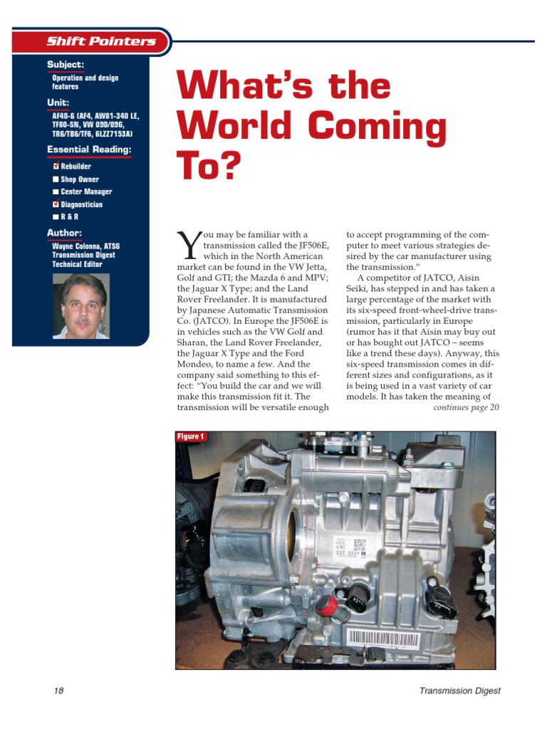 Af40 TF80 09G PDF | PDF | Volkswagen | Ford Motor Company