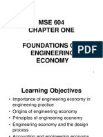 MSE 604 Chapter One Foundations of Engineering Economy