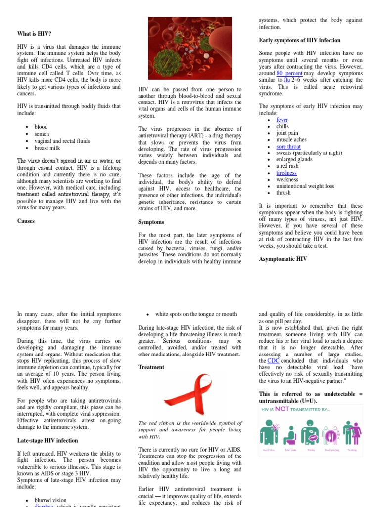 HIV Brochure | PDF | Hiv/Aids | Hiv