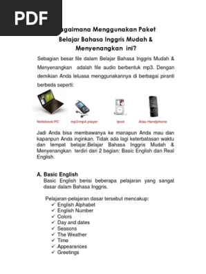 Cara Pakai Bahasa Inggris Mudah Dan Menyenangkan  PDF  Anno 