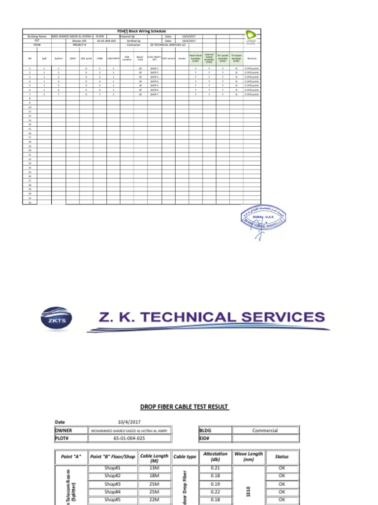 Puslinch Data Cabling Schedule | PDF | Electronics | Manufactured Goods