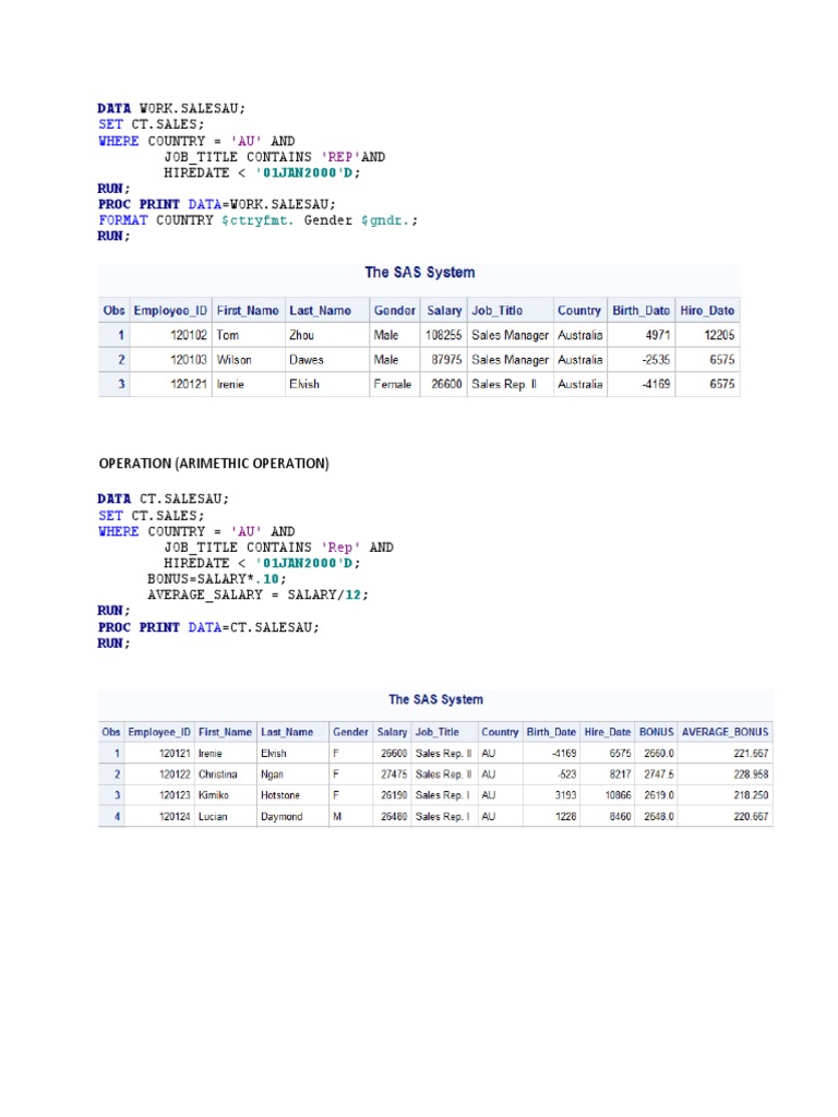 Work Salesau CT Sales Country AND Job Title Contains AND Hiredate
