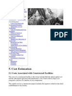 Cost Estimation: 5.1 Costs Associated With Constructed Facilities