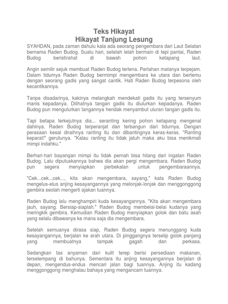 7 Contoh Teks Hikayat Yang Penuh Makna Dan Pelajaran Baik