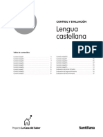 Lengua castellana 2PRIMARIA CONTROL Y EVALUACIÓN. Tabla de contenidos