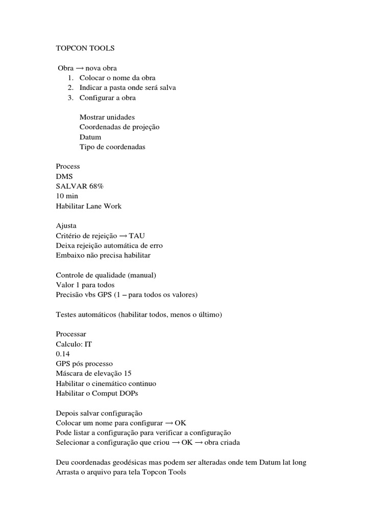 Guia de Uso do Topcon Tools | PDF | Sistema de Posicionamento Global ...