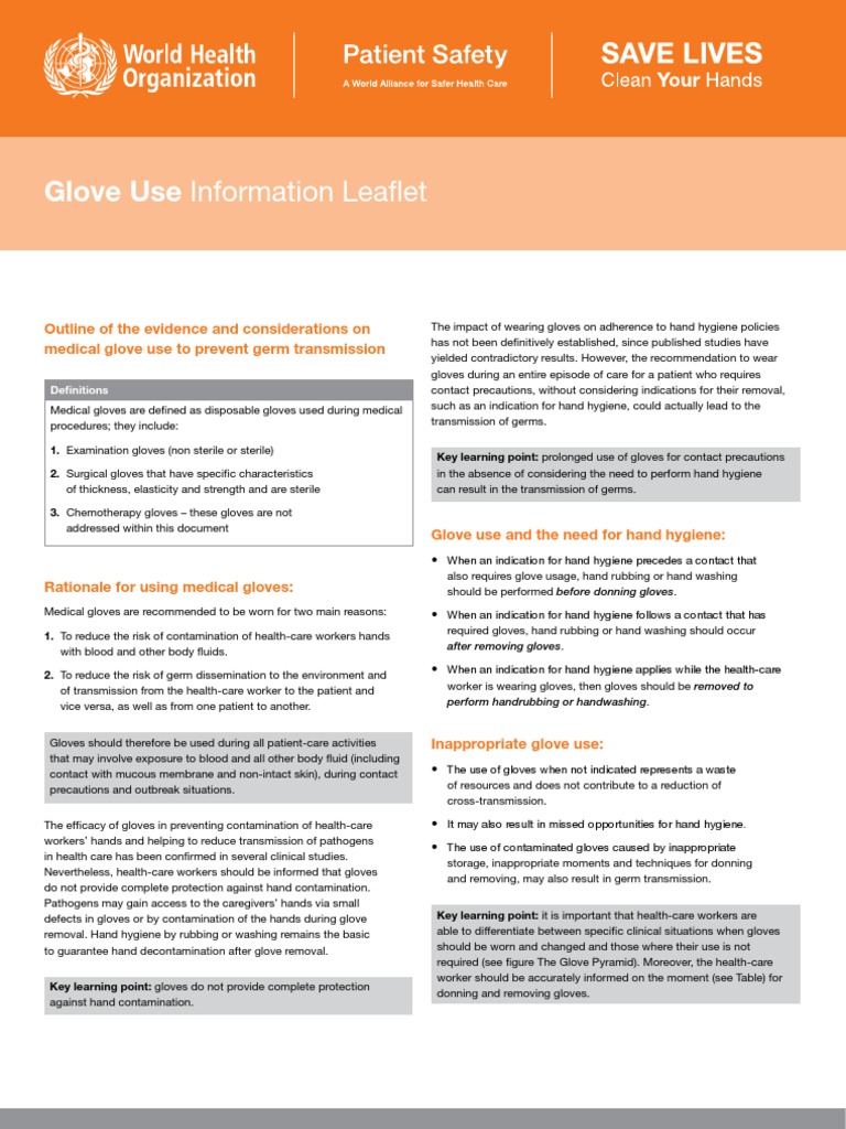 Glove Use Information Leaflet (WHO)